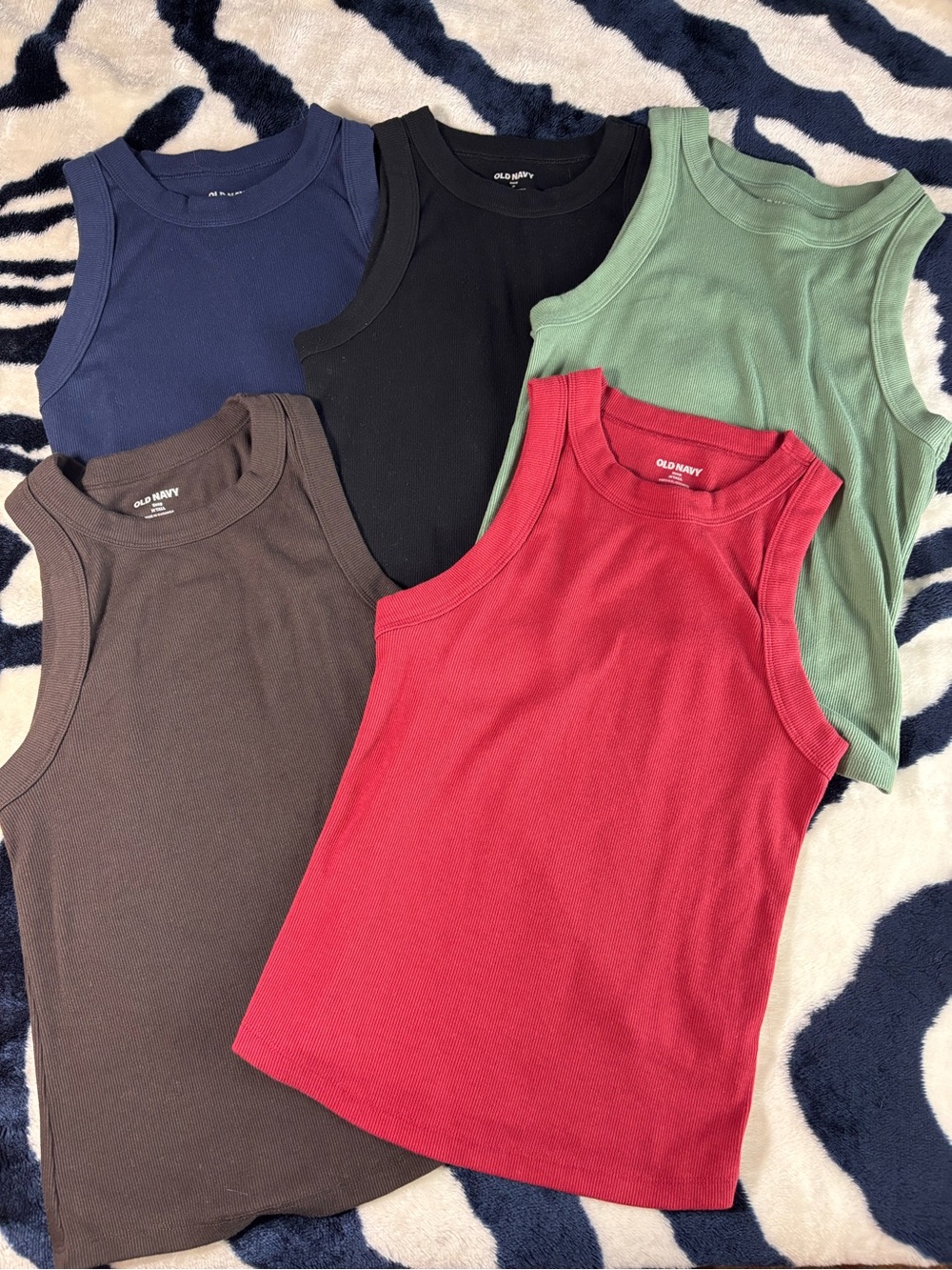 Bundle 5 Old Navy Snug Tank Tops Ribbed Medium TALL